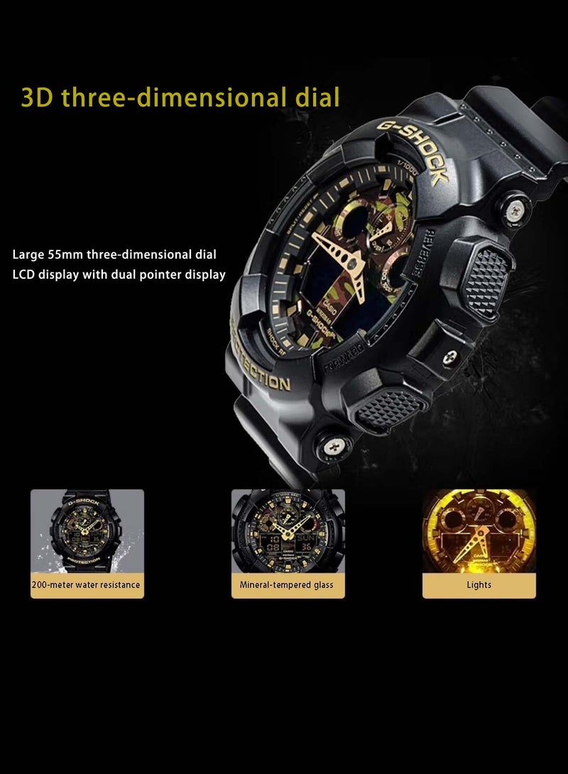 CASAON Casio G-SHOCK Camouflage Black and Gold Watch - Image 3