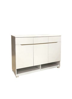 DANUBE HOME Hornbill Shoe Rack Cabinet 16 Pairs 3 Door Shoe Storage Organizer For Entryway White/Oak 120x40x90 cm  - Image 2