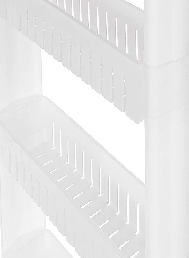 FAGVA 2 Layer Slim Side Space Saving Storage Organizer Rack Shelf with Wheels for Easy Movement | Multipurpose Utility for Household Kitchen, Office, Bathroom | Unbrekable Plastic - Image 2