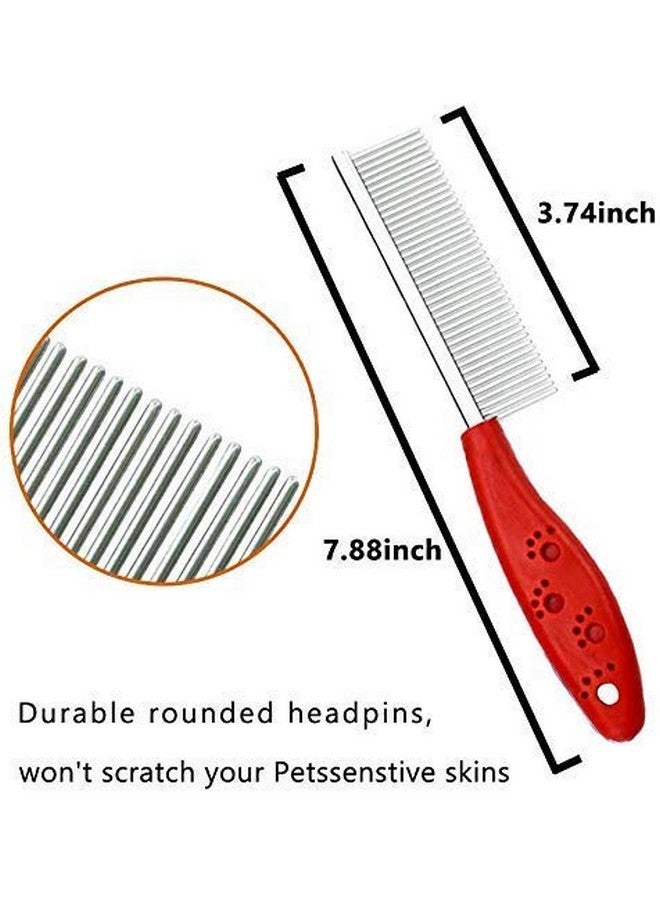 أمشاط العناية بالحيوانات الأليفة ذات الأسنان المستديرة المصنوعة من الفولاذ المقاوم للصدأ من جانب واحد مثالية للعناية بالكلاب والقطط الصغيرة والكبيرة (قد يختلف اللون، عبوة من قطعة واحدة) - Image 4