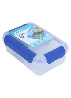 Clear rectangular box lunch box divided with lid 3 digits 1.6 liter