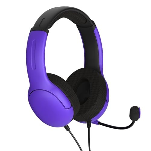 PDP AIRLITE Wired Stereo Gaming Headset, Officially Licensed Sony PlayStation 5, PS5/PS4/PS3/PC, Lightweight Durable Headphones, 3.5mm Audio Jack, Noise-canceling Flip-to-Mute Mic, Ultraviolet Purple - Image 5