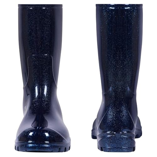 Asgard Women's Mid Calf Rain Boots Short Rubber Boots Waterproof Garden Shoes Starry Blue 40 (9) - Image 3