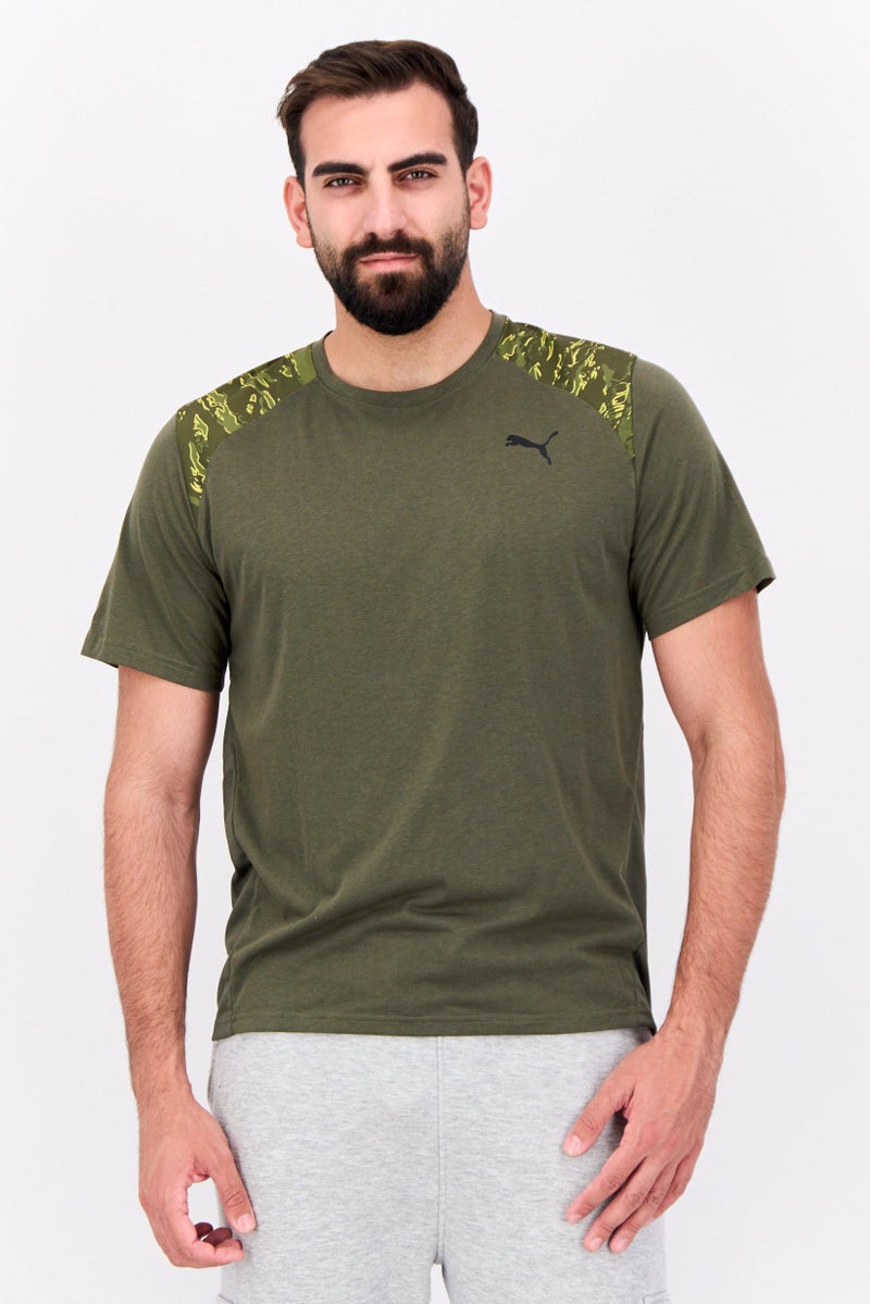 PUMA Men Sportswear Fit Short Sleeve Training T-Shirt, Dark Green - Image 1