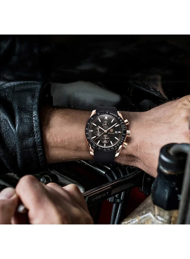 BENYAR BY BENYAR Mens Watches Analog Quartz Chronograph Waterproof Wrist Watches for Men Business Work Casual Designer Dress Watch with Calendar Elegant Gifts for Men