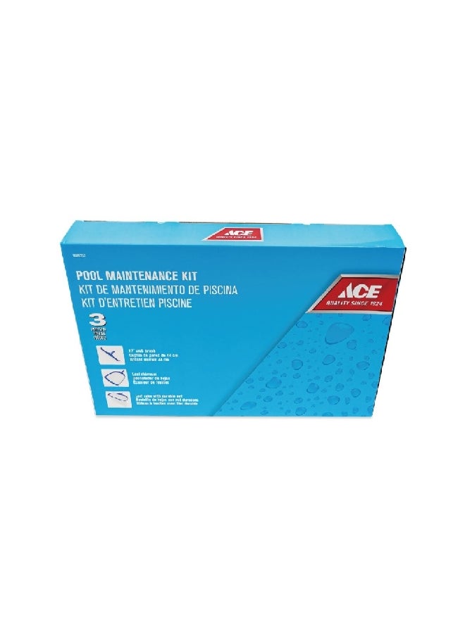 ACE 3-Piece Pool Maintenance Kit Blue and White 34 x 9 x 44.5 cm 8998263  - Image 1