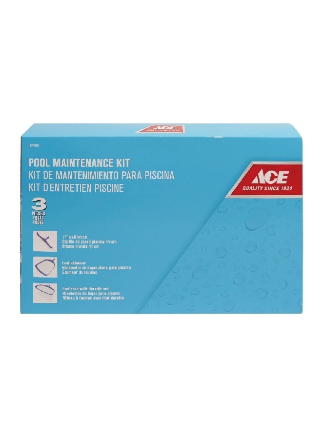 ACE 3-Piece Pool Maintenance Kit Blue and White 34 x 9 x 44.5 cm 8998263  - Image 4