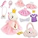FPVERA Unicorn Toys for Girls Age 46 Ballerina Doll Toys for Girls 35 Ballet Dress up Stuffed Animals Dolls with 3 Sets of Clothes Plush Bag Unicorn Birthday Gifts for Kids Age 3 4 5 6 7 8 9 10 - Image 2