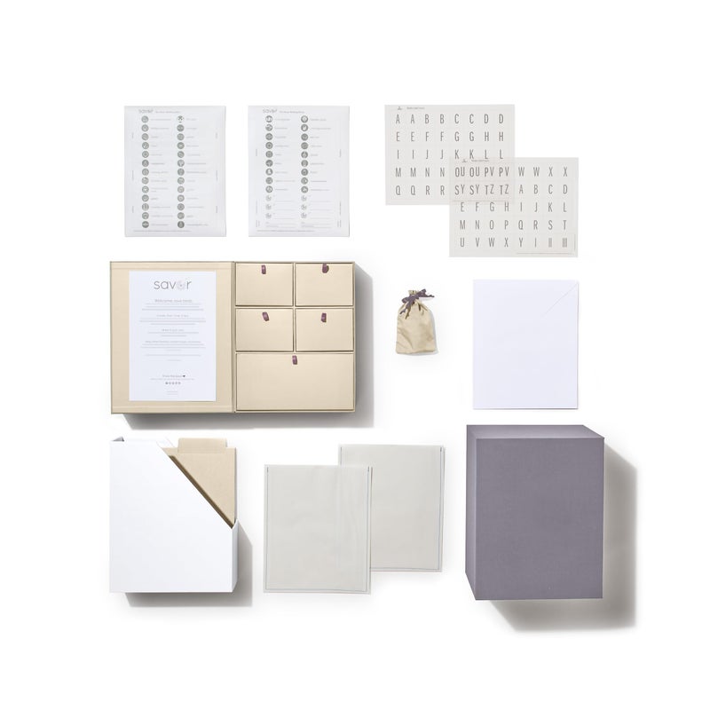 Savor | Deluxe Wedding Keepsake Box with 52 Labels, 6 Drawers, and 8 Vertical Files | Acid-Free Memory Organizer for Wedding Day, Bridal Shower & Anniversary (Slate, No Customization) - Image 3