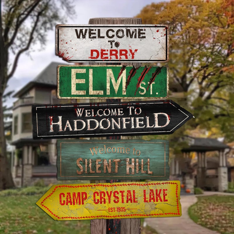 flinelife Horror Movie Directional Sign 16X12  Horror Movie Signs  Great Movie Wall Decor For Horror Movie Film Collection- Perfect For Horror Movie Lovers - Image 1