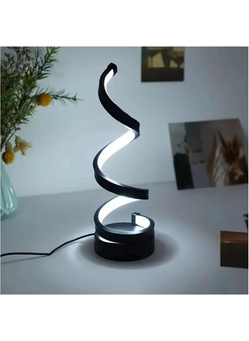 Spiral Table Lamp, Creative Atmosphere, Night Light, Tri Color Support, Infinite Dimming Table Lamp, Bedroom Dining Table Decoration Table Lamp