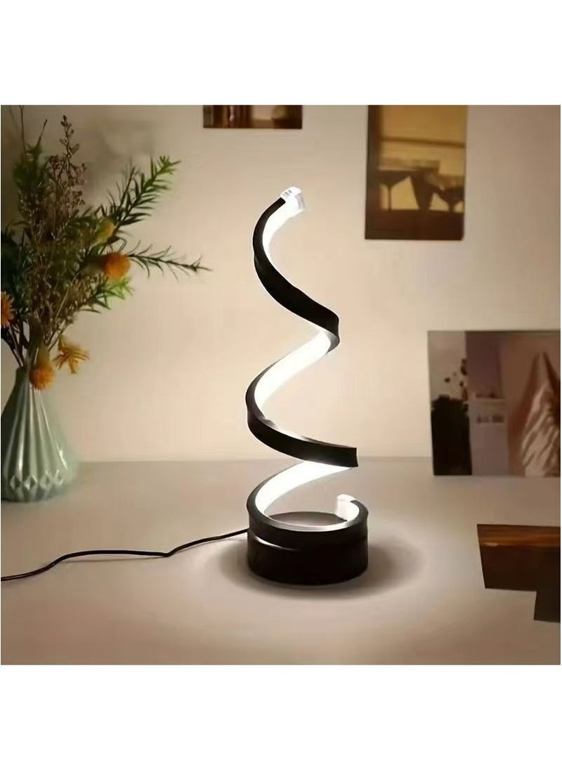 Spiral Table Lamp, Creative Atmosphere, Night Light, Tri Color Support, Infinite Dimming Table Lamp, Bedroom Dining Table Decoration Table Lamp