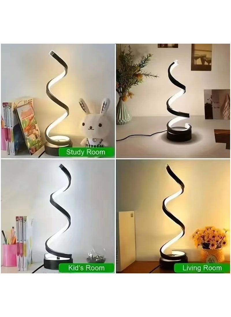Spiral Table Lamp, Creative Atmosphere, Night Light, Tri Color Support, Infinite Dimming Table Lamp, Bedroom Dining Table Decoration Table Lamp