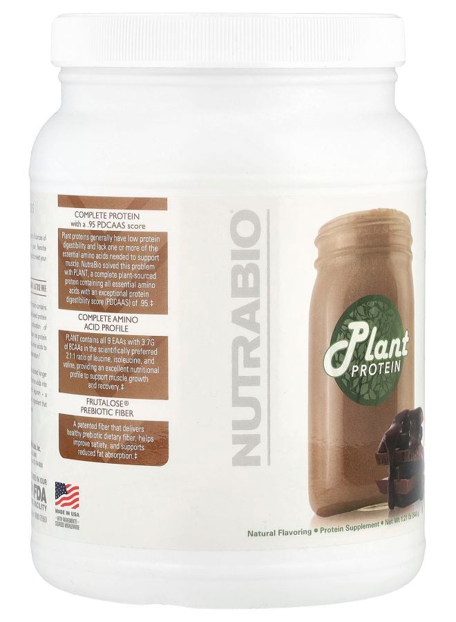 NutraBio Plant Protein Chocolate Drizzle 1.21 lbs (548 g) - Image 2