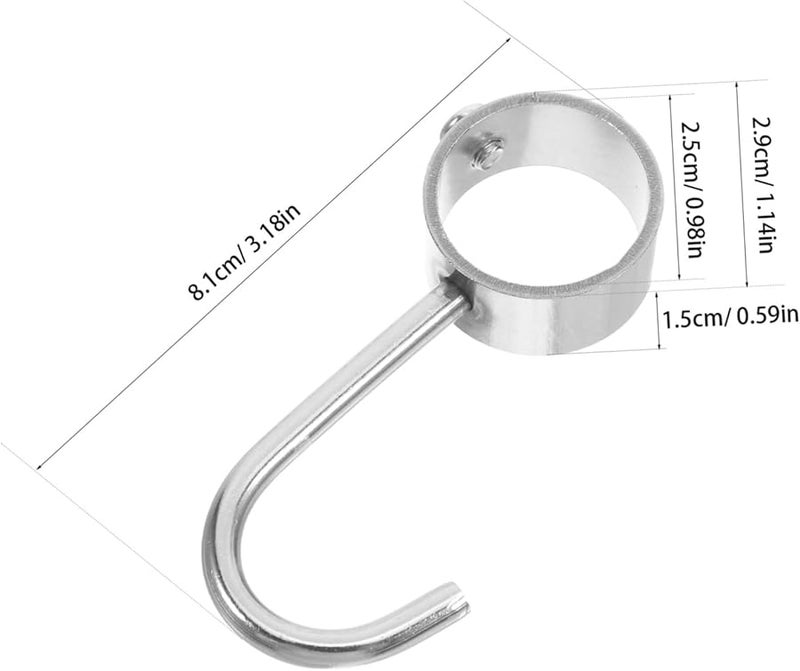 خطافات تجفيف من الفولاذ المقاوم للصدأ متينة 6 قطع للمناشف والأواني والقدور وخزانة الملابس - Image 3