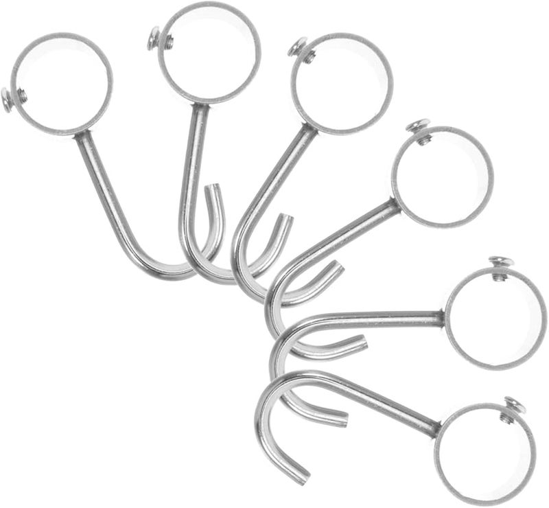 خطافات تجفيف من الفولاذ المقاوم للصدأ متينة 6 قطع للمناشف والأواني والقدور وخزانة الملابس - Image 1