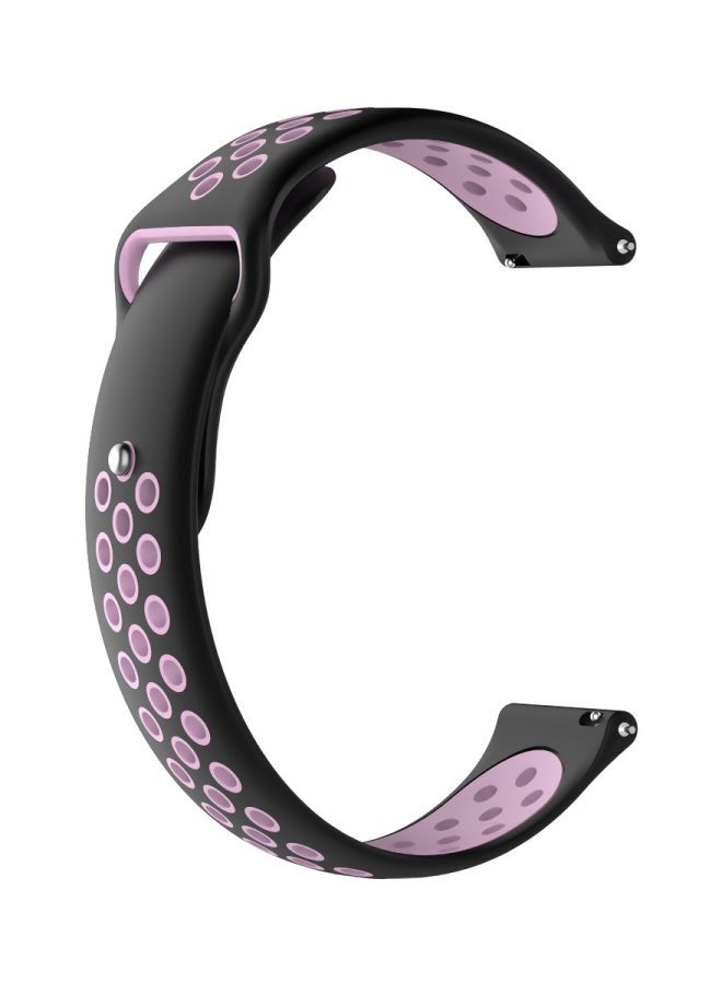 NIBEMINENT Replacement Watch Band For TicWatch C2 15cm Black/Pink