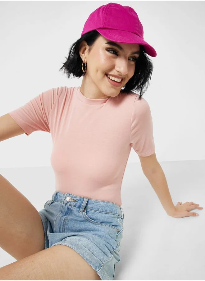 Ginger Basics Fitted Crew Neck Bodysuit