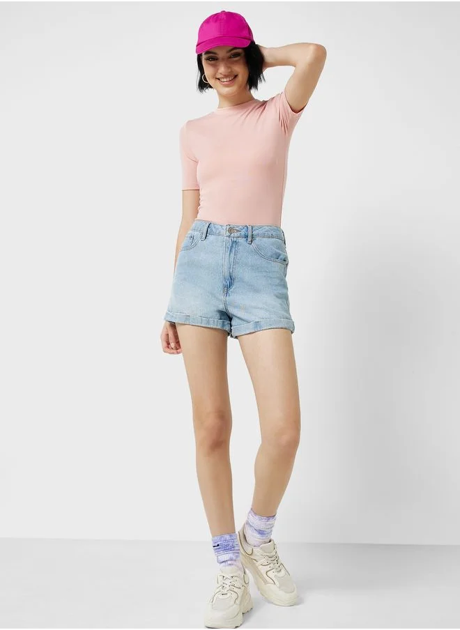 Ginger Basics Fitted Crew Neck Bodysuit