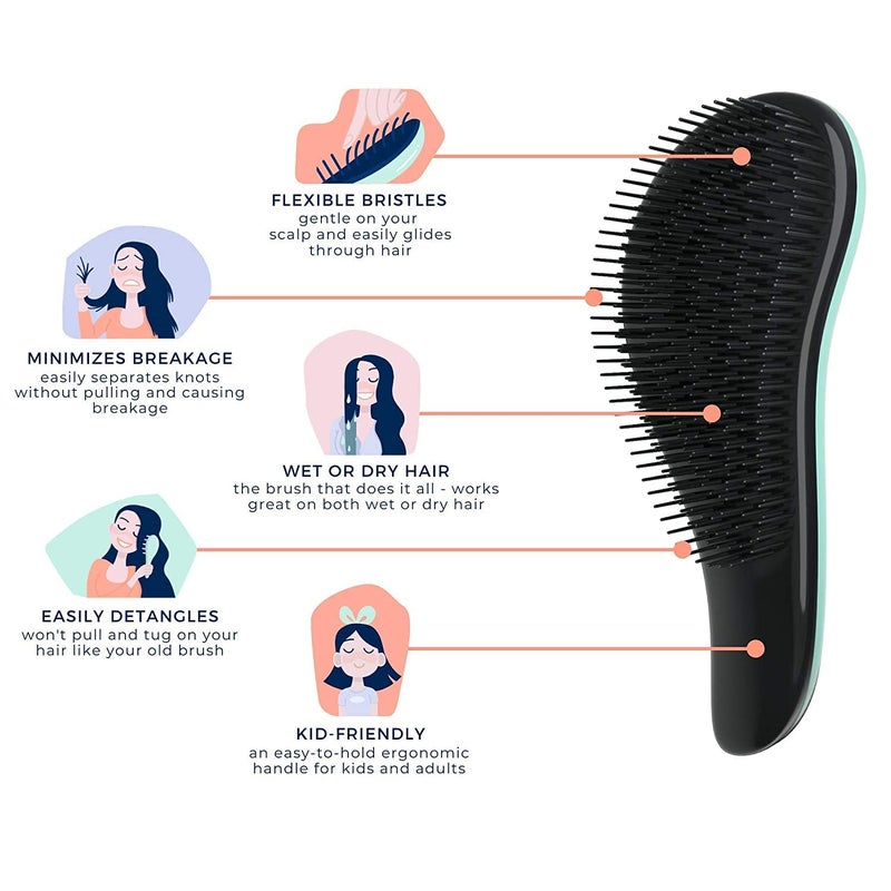 COSLUXE Detangling Hairbrush  Wet and Dry Hair Brush for Children Women and Men Detangler Hairbrush for Natural Curly Straight Wet or Dry Hair Hair Brushes for Women PACK OF 1 - Image 5