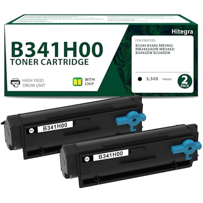 REMANUFACTURED B341H00 TONER CARTRIDGE BLACK REPLACEMENT FOR LEXMARK B341H00 TONER B3340 B3442 TONER WORK WITH B3340 B3442 MB3442 MB3442ADW MB3442I B3442DW B3340DW PRINTER BLACK TONER, 2-PACK - Image 1