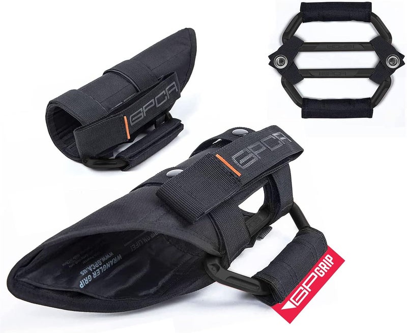GPCA Metal Grab Handles for Jeep Wrangler 4xe, JL, JT, JK, Sport, Sahara, Rubicon and Gladiator 4DR/2DR 2007-2023 GP Grip PRO, Foldable Patented, 2+2 Packs, Jet Black - Image 1