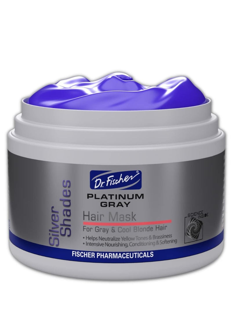 Dr. Fischer Purple Hair Mask for Silver, Blonde, Bleached, Highlighted or Color Treated Hair - Removes Orange and Yellow Brassiness, Toner Purple Mask - Image 1