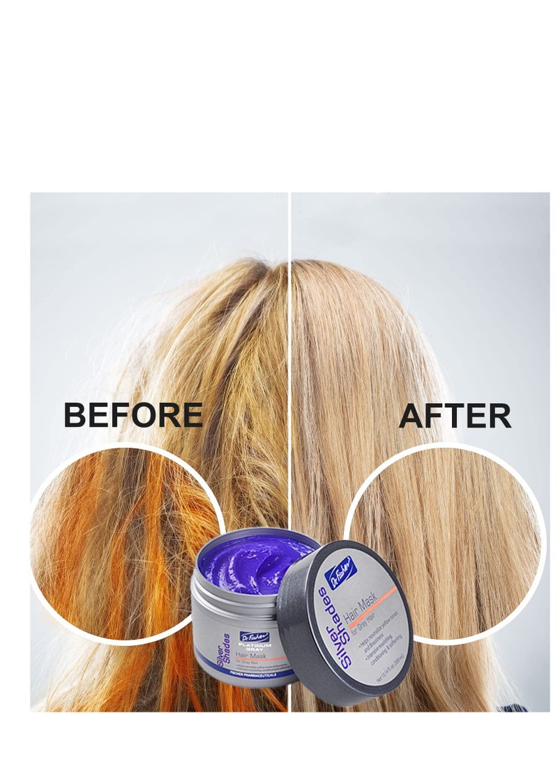 Dr. Fischer Purple Hair Mask for Silver, Blonde, Bleached, Highlighted or Color Treated Hair - Removes Orange and Yellow Brassiness, Toner Purple Mask - Image 5