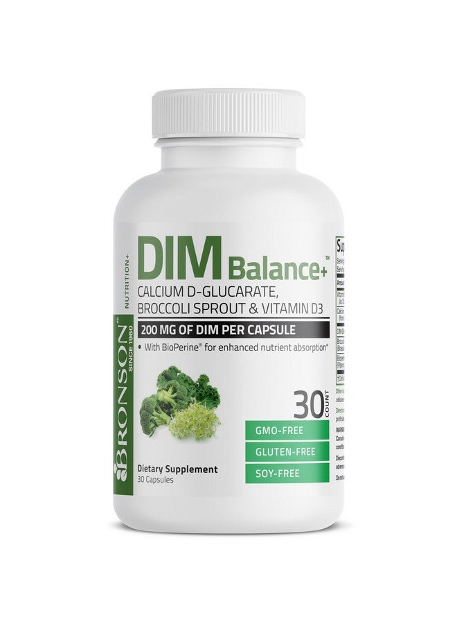 Bronson DIM Balance+ Calcium D-Glucarate, Broccoli Sprouts and Vitamin D3 200 MG of DIM per Capsule Supports Estrogen Metabolism and Balanced Hormone Levels Non-GMO, 30 Vegetarian Capsules - Image 5