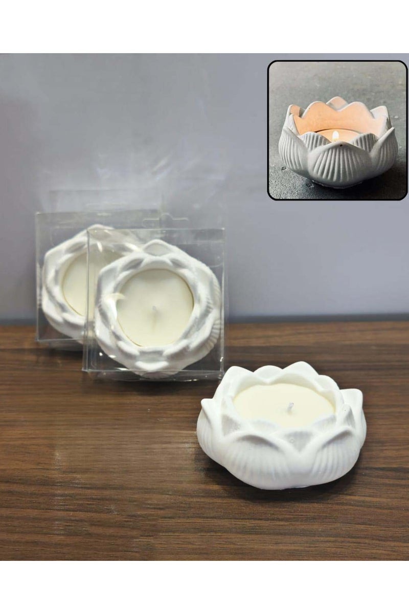 Lotus Flower Shape Candle, Romantic Realistic with Elegant Design for Home, Dinner, Wedding 