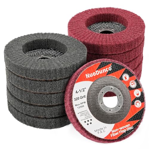 NuoDunco 10Pcs 320 & 600 Grit Scour Flap Disc 4 1/2 Inch Angle Grinder Attachment for Metal & Wood Scouring Pad Polishing Sanding Disc Paint Rust Remover Wheel - Image 1