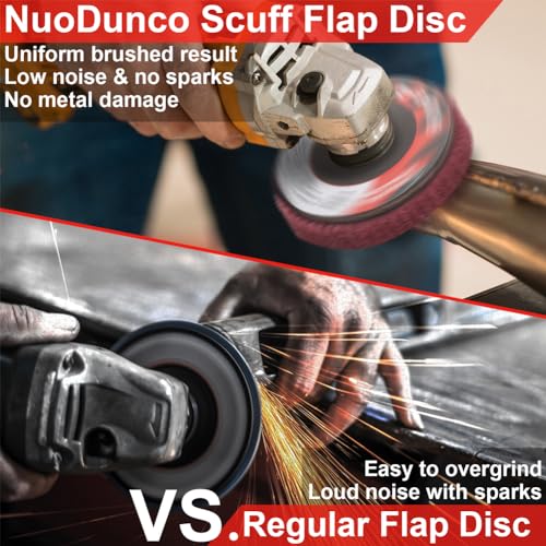 NuoDunco 10Pcs 320 & 600 Grit Scour Flap Disc 4 1/2 Inch Angle Grinder Attachment for Metal & Wood Scouring Pad Polishing Sanding Disc Paint Rust Remover Wheel - Image 2