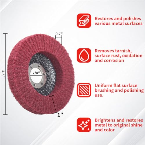 NuoDunco 10Pcs 320 & 600 Grit Scour Flap Disc 4 1/2 Inch Angle Grinder Attachment for Metal & Wood Scouring Pad Polishing Sanding Disc Paint Rust Remover Wheel - Image 3