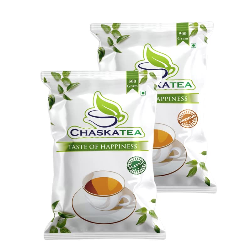 CHASKATEA Premium Masala Tea Powder 500 GRAM And Classic Organic Tea 500 GRAM Rich and Aromatic Taste, Assam Natural Tea Leaves Chai Patti (Pack Of 2) - Image 1