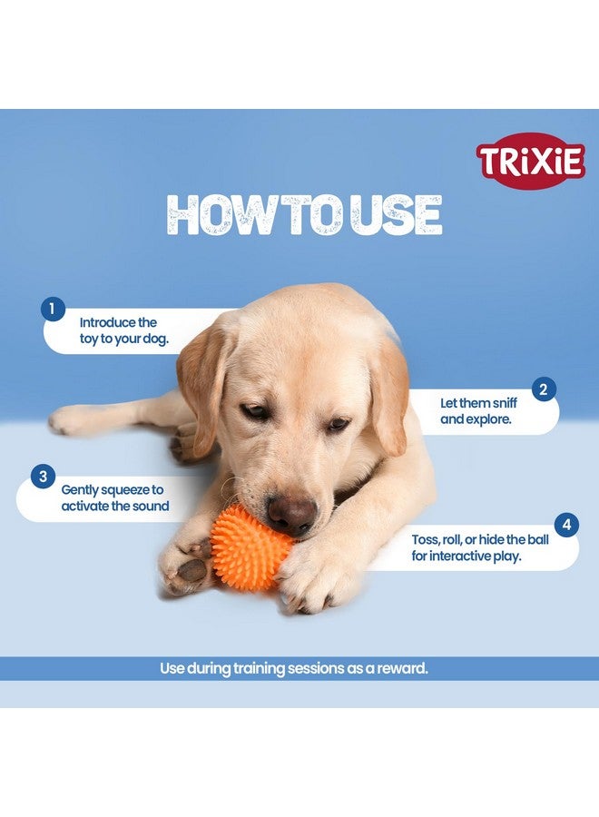 تريكسي لعبة كرة مضغ على شكل قنفذ للكلاب | لعبة مضغ متينة غير سامة مصنوعة من الفينيل | تساعد المسامير الناعمة في تنظيف وتدليك اللثة، وتتحكم في تراكم المزيد من البلاك والجير - 7 سم (عبوة من 4 قطع) - Image 5