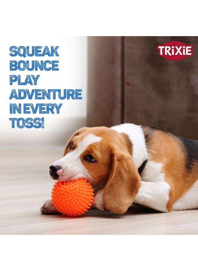 تريكسي لعبة كرة مضغ على شكل قنفذ للكلاب | لعبة مضغ متينة غير سامة مصنوعة من الفينيل | تساعد المسامير الناعمة في تنظيف وتدليك اللثة، وتتحكم في تراكم المزيد من البلاك والجير - 7 سم (عبوة من 4 قطع) - Image 2