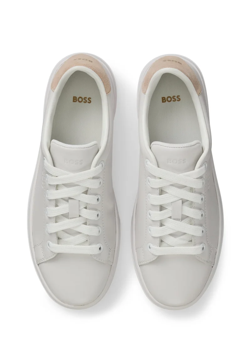 BOSS Leather trainers with suede backtab