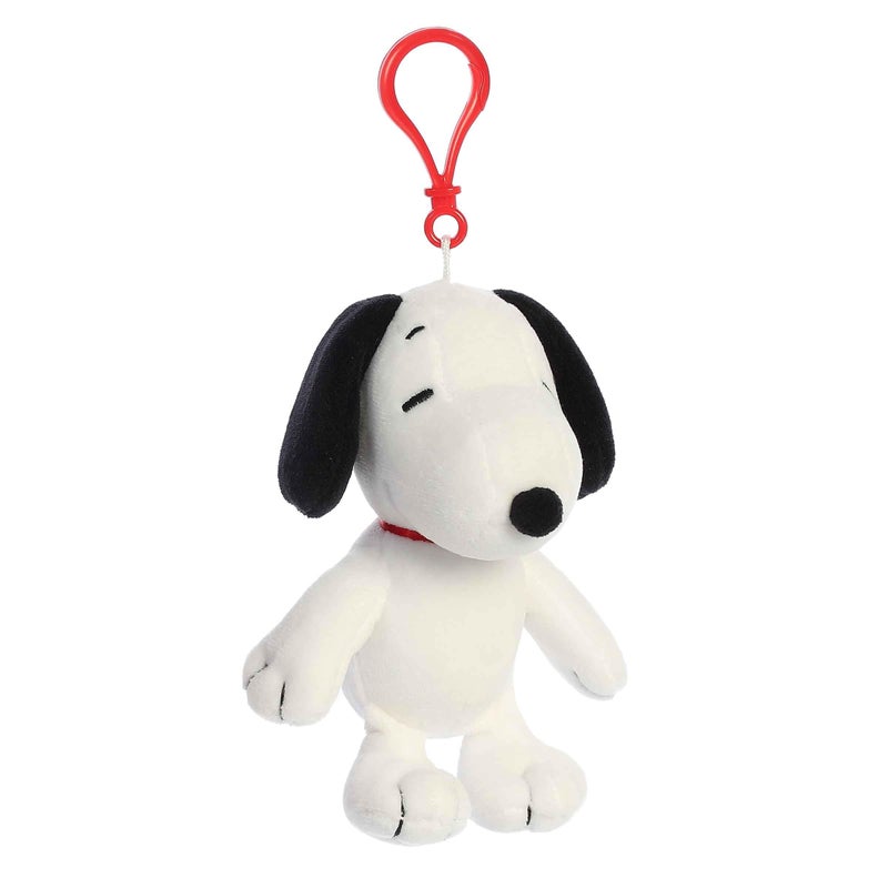 AuroraÂ® Adorable PeanutsÂ® Snoopy Clip-On Stuffed Animal - Officially Licensed Toys for All Snoopy Fans - Nostalgic Gift for Adults and Birthday Celebrations - White 4.5 Inches - Image 1