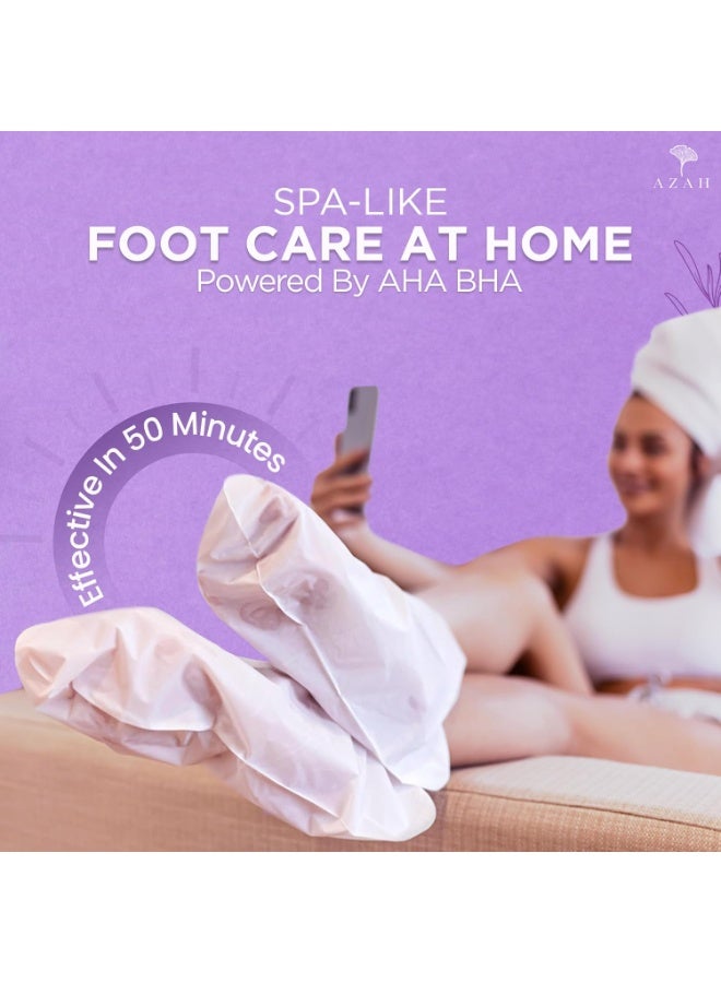 AZAH foot mask peeling pair of 1 peel off cracked feet exfoliating foot care home foot sheet lavender mask sheet - Image 2