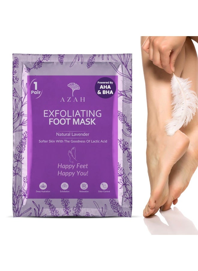 AZAH foot mask peeling pair of 1 peel off cracked feet exfoliating foot care home foot sheet lavender mask sheet - Image 1