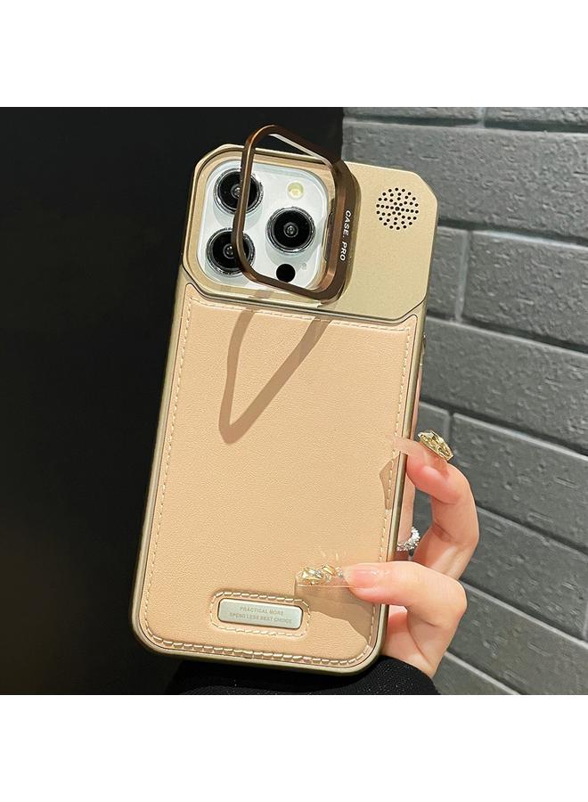 Zaboon Case For iPhone 12 Pro Max Metal Holder Plain Leather MagSafe Phone Case - Image 1