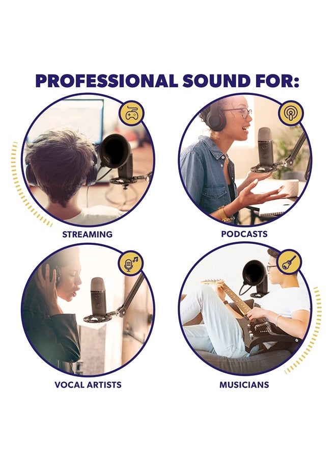 Auphonix Pro Microphone Shock Mount - Mic Holder Compatible w/Blue Yeti, Snowball & Pro Microphones - Image 4