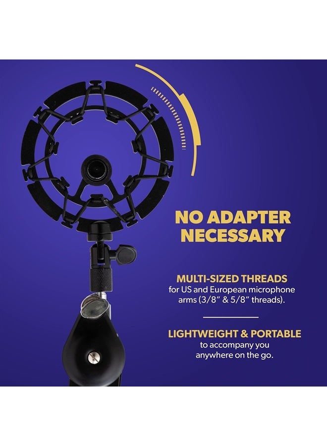 Auphonix Pro Microphone Shock Mount - Mic Holder Compatible w/Blue Yeti, Snowball & Pro Microphones - Image 3