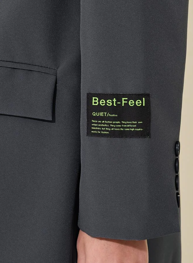 Take Two Solid Oversized Patch Detail Blazer