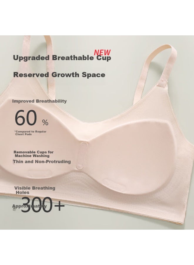 Liberal Free Style Teenage Girl Bra Summer Seamless Shockproof Mesh Big Kids Breathable Thin Section For Junior High School Students - Image 3