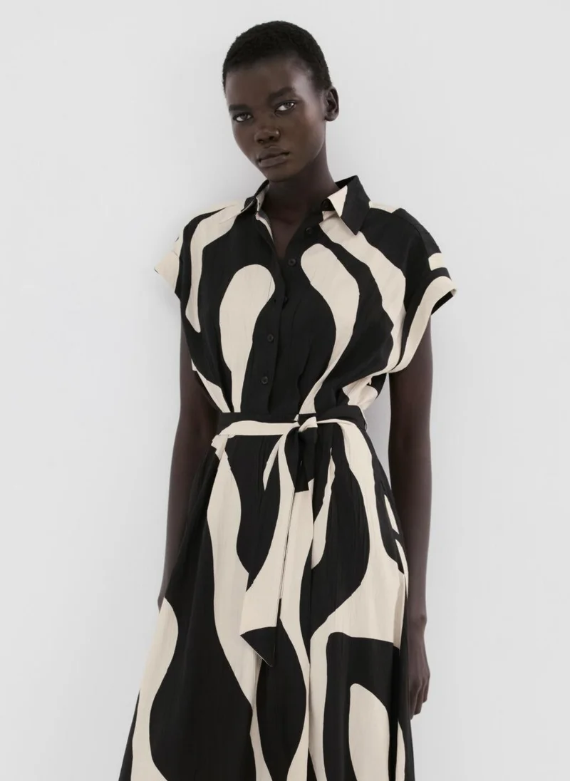 MANGO  Long printed shirt dress for Women | Best Price UAE