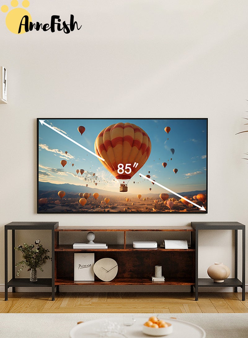 آن فش حامل تلفزيون قابل للسحب من 120 إلى 195 سم لطاولة خزانة تلفزيون حتى 85 بوصة مع أرفف مفتوحة ومركز ترفيهي حديث وطاولة وحدة تحكم وسائط تلفزيون صناعية لغرفة المعيشة المنزلية - Image 1