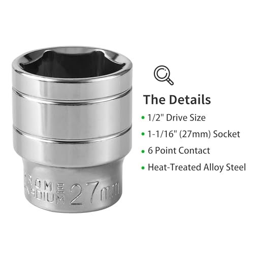 A.I.FORCE RV Water Heater Element Socket Wrench, 1-1/16 Inch Socket for 3/4" NPT Thread Magnesium Rods on RV, Camper Travel or Trailers, 6-Point with 1/2 Inch Socket Drive - Image 2