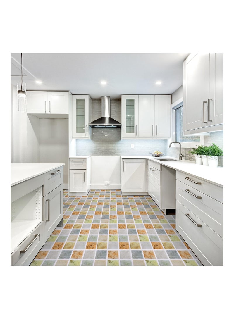 SOLARAE 20 Pcs Peel and Stick Tiles Backsplash 3.94In Waterproof Small Size Mosaic Tile Stickers Faux Stone Wall Panel Self Adhesive Wallpaper Decorative for Kitchen Bathroom Bedroom - Image 2