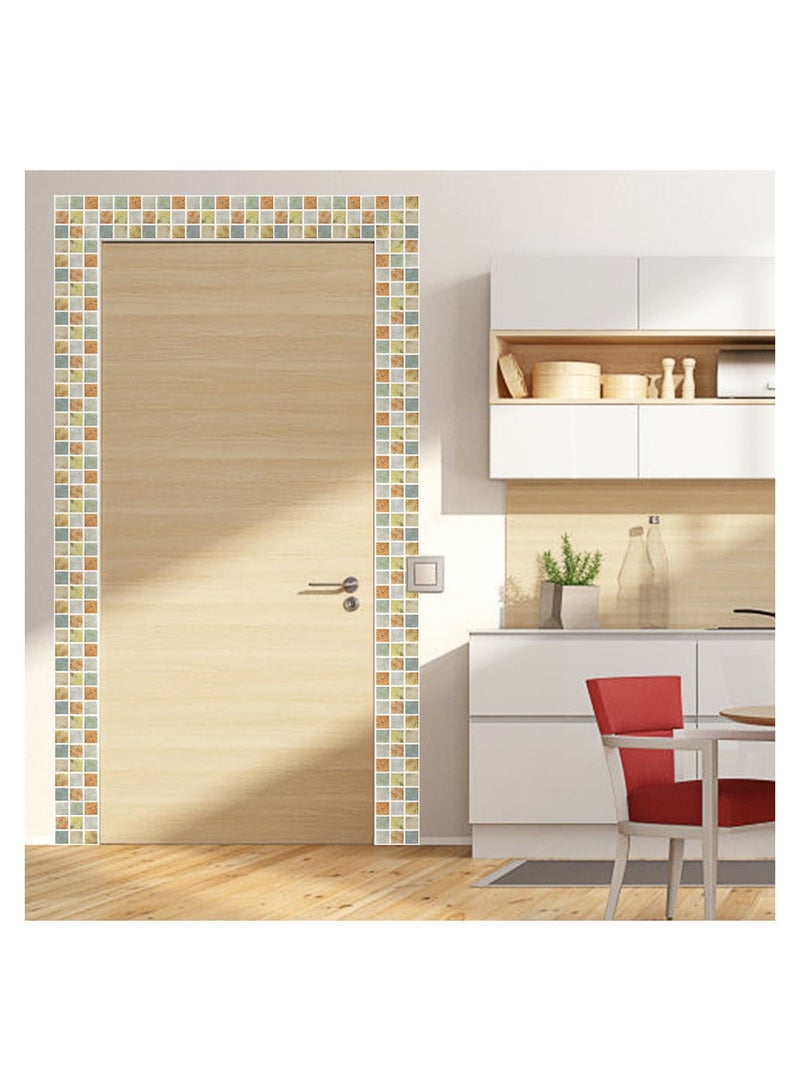 SOLARAE 20 Pcs Peel and Stick Tiles Backsplash 3.94In Waterproof Small Size Mosaic Tile Stickers Faux Stone Wall Panel Self Adhesive Wallpaper Decorative for Kitchen Bathroom Bedroom - Image 4